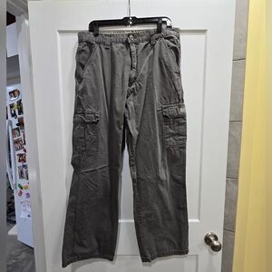 Wrangler Men's Rip-Stop Cargo Work Pants. Charcoal., 36x32,
